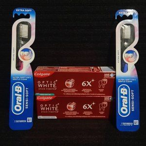 🟣 $ 6.00 Colgate Optic White Toothpaste & Oral-B Toothbrush